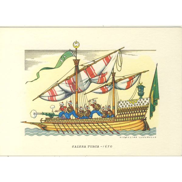 STARY STATEK TURCJA GRAFIKA WIDOKÓWKA A7232