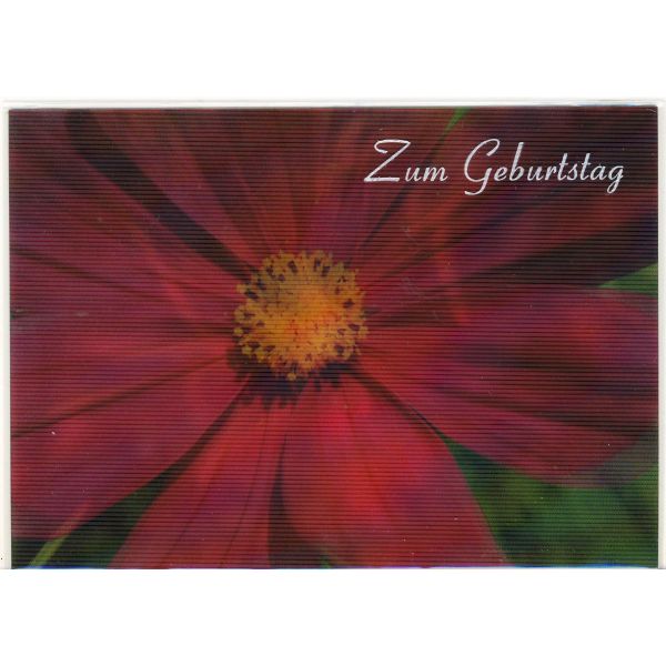 KWIAT URODZINOWA POCZTÓWKA 3D TRÓJWYMIAROWA 3D194