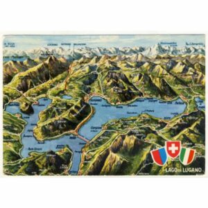 WŁOCHY LAGO DI LUGANO MAPKA WIDOKÓWKA A20444