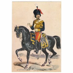 ŻOŁNIERZ NAPOLEOŃSKI GARDE IMPERIALE KOŃ POCZTÓWKA A28079