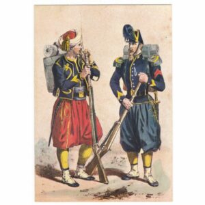 ŻOŁNIERZ NAPOLEOŃSKI SZASER PIESZY GARDE IMPERIALE POCZTÓWKA A28085