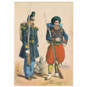 ŻOŁNIERZ NAPOLEOŃSKI SZASER PIESZY GARDE IMPERIALE POCZTÓWKA A28086