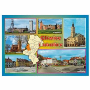 GLIWICE I OKOLICE MAPKA WIDOKÓWKA 17P478