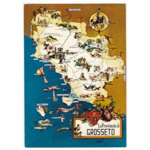 WŁOCHY GROSSETO TOSKANIA MAPKA WIDOKÓWKA A43696