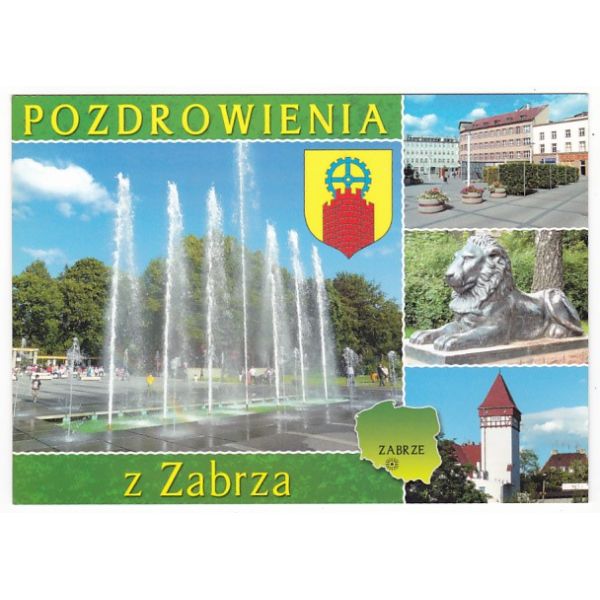 ZABRZE MAPKA HERB WIDOKÓWKA WR7857