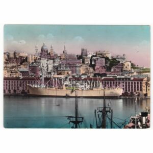 WŁOCHY GENOVA STATEK WIDOKÓWKA A50395