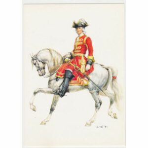 ŻOŁNIERZ KOŃ FRANCJA 1724 POCZTÓWKA A51414