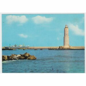 WŁOCHY LIVORNO LATARNIA MORSKA STATEK WIDOKÓWKA A53157