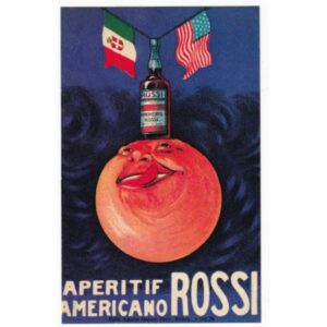 APERITIF AMERICANO ROSSI POCZTÓWKA REKLAMOWA REPRINT A53772