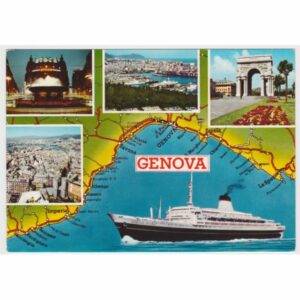 WŁOCHY GENOVA MAPKA STATEK WIDOKÓWKA A55909