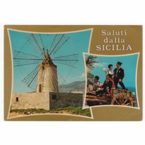WŁOCHY SYCYLIA WIATRAK FOLKLOR WIDOKÓWKA A56996