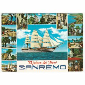 WŁOCHY STATEK AMERIGO VESPUCCI SANREMO WIDOKÓWKA A57122