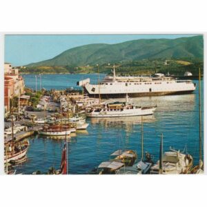 WŁOCHY ISOLA D'ELBA PORTO AZZURRO STATEK WIDOKÓWKA A57958