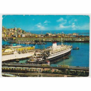 WŁOCHY GENOVA STATEK PORT WIDOKÓWKA A58043