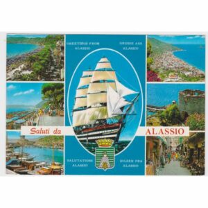 WŁOCHY ALASSIO STATEK WIDOKÓWKA A58232