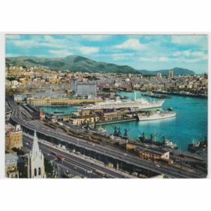 WŁOCHY GENOVA STATEK PORT WIDOKÓWKA A58255