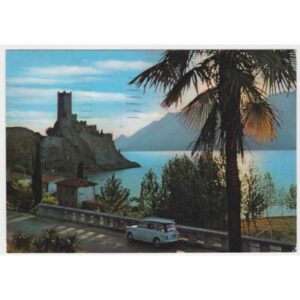 WŁOCHY MALCESINE ZAMEK SAMOCHÓD WIDOKÓWKA A60877