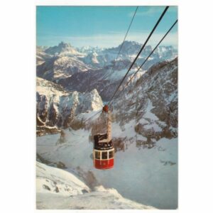 WŁOCHY DOLOMITY KOLEJKA LINOWA ZIMA WIDOKÓWKA A62418