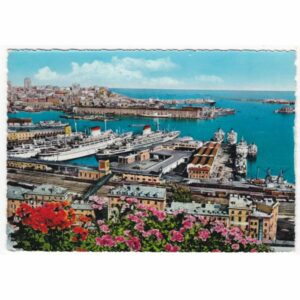 WŁOCHY GENOVA STATEK PORT WIDOKÓWKA A62811