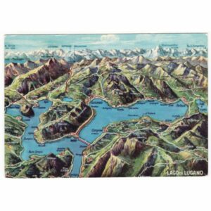 WŁOCHY LAGO DI LUGANO MAPKA WIDOKÓWKA A66449
