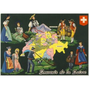 SZWAJCARIA STROJE LUDOWE MAPKA POCZTÓWKA WR4021