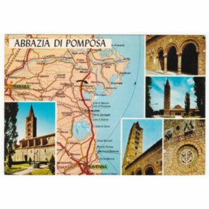 WŁOCHY ABBAZIA DI POMPOSA MAPKA WIDOKÓWKA A68877
