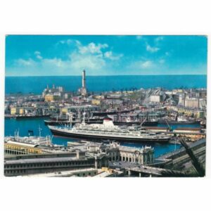 WŁOCHY GENOVA STATEK PORT WIDOKÓWKA A68890