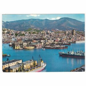 WŁOCHY GENOVA STATEK PORT WIDOKÓWKA A68948