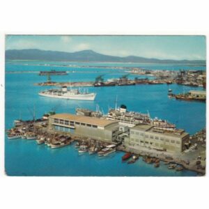 WŁOCHY CAGLIARI STATEK PORT WIDOKÓWKA A68956