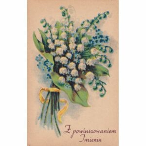 ŻYCZENIA IMIENINOWE KWIATY KONWALIE POCZTÓWKA A72064