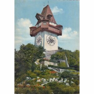 WIEŻA ZEGAROWA GRAZ AUSTRIA WIDOKÓWKA A72616