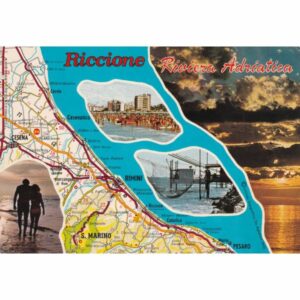 WŁOCHY RIVIERA ADRIATICA RICCIONE MAPKA POCZTÓWKA A73656