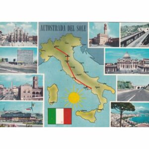WŁOCHY AUTOSTRADA DEL SOLE MAPKA POCZTÓWKA A73851