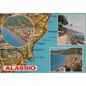 WŁOCHY ALASSIO MAPKA POCZTÓWKA A73859