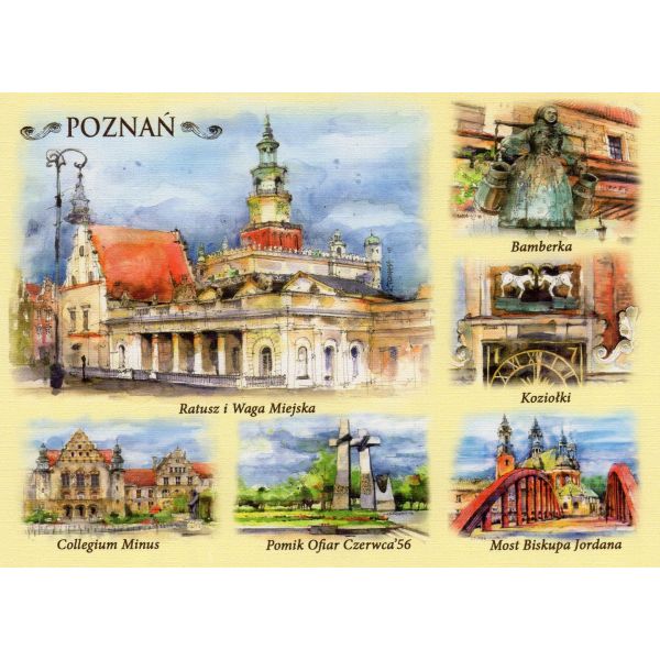 Zestaw POZNAŃ Akwarele 7 szt.