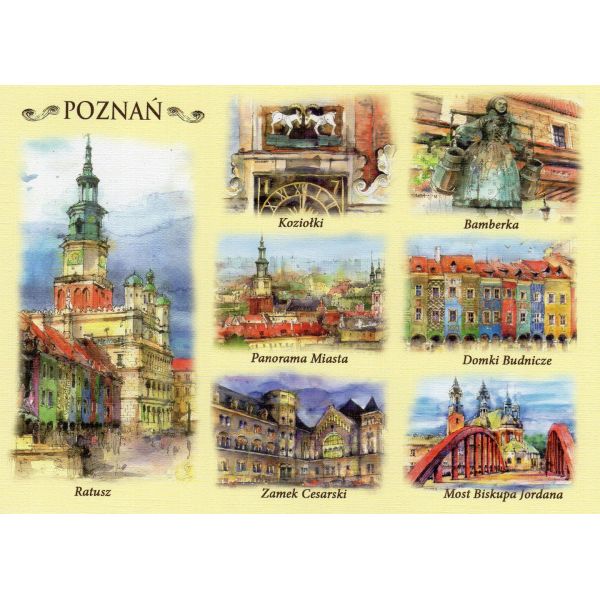 Zestaw POZNAŃ Akwarele 7 szt.