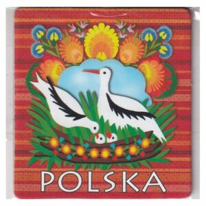 MAGNES NA LODÓWKĘ POLSKA FOLKLOR BOCIANY 3547