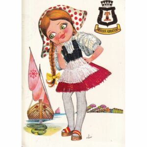 WŁOCHY STRÓJ LUDOWY POCZTÓWKA Z HAFTEM A77233