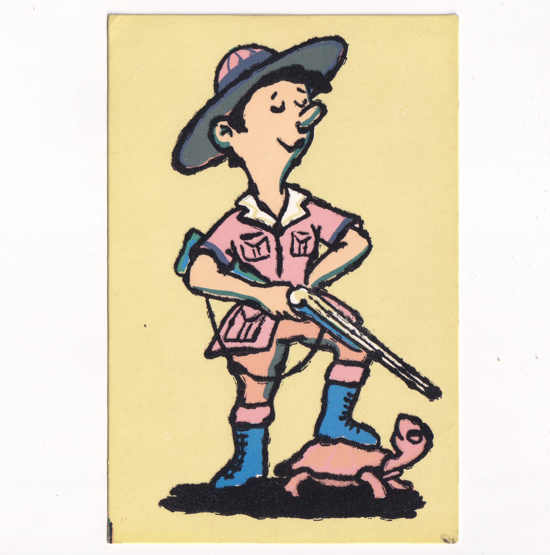 ALIPRANDI MEDIOLAN 1965 MYŚLIWY SAFARI POCZTÓWKA A6651