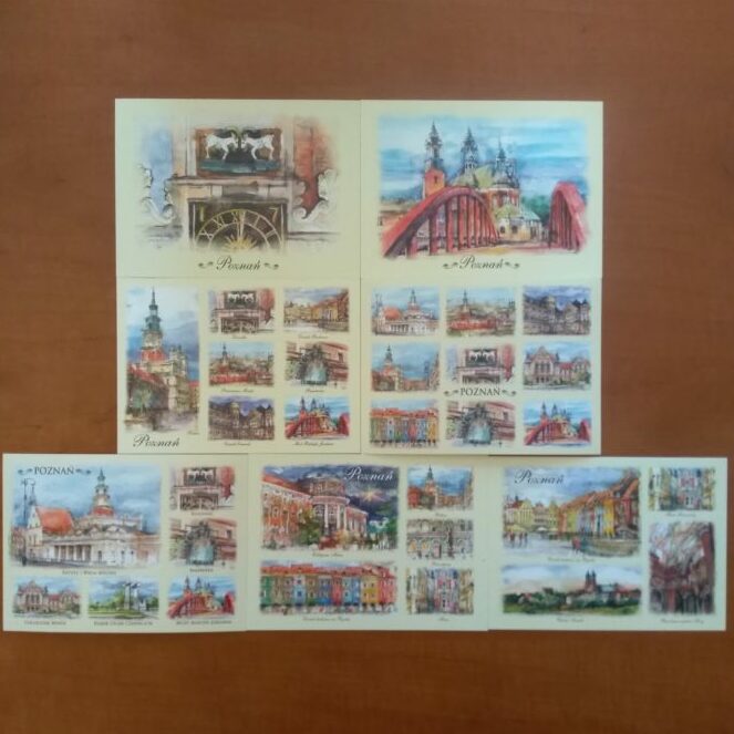 Zestaw POZNAŃ Akwarele 7 szt.