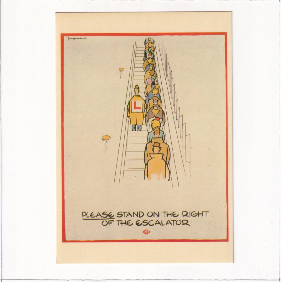 PLAKAT PROSZĘ STANĄĆ PO PRAWEJ STRONIE POCZTÓWKA A85687