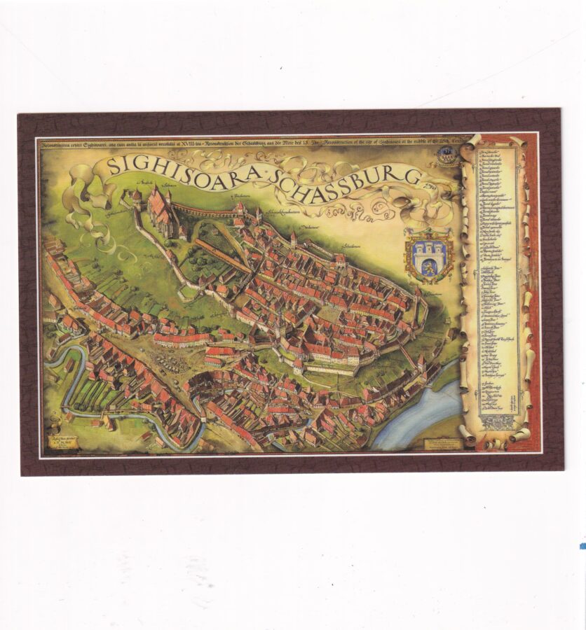 RUMUNIA SIGHISOARA TRANSILVANIA MAPKA POCZTÓWKA A1601