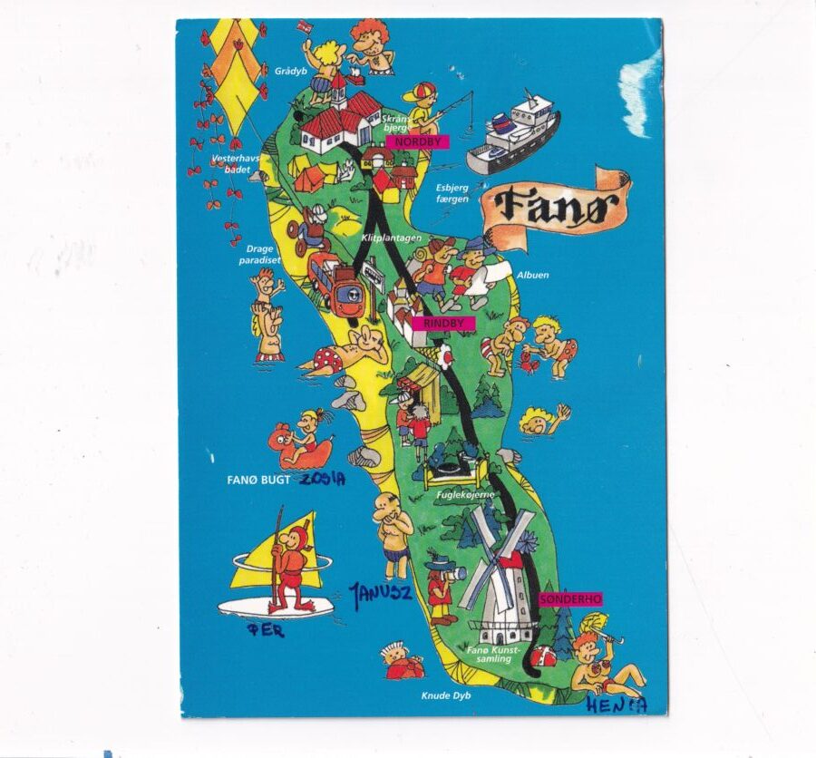 DANIA WYSPA FANO MAPKA POCZTÓWKA A1673