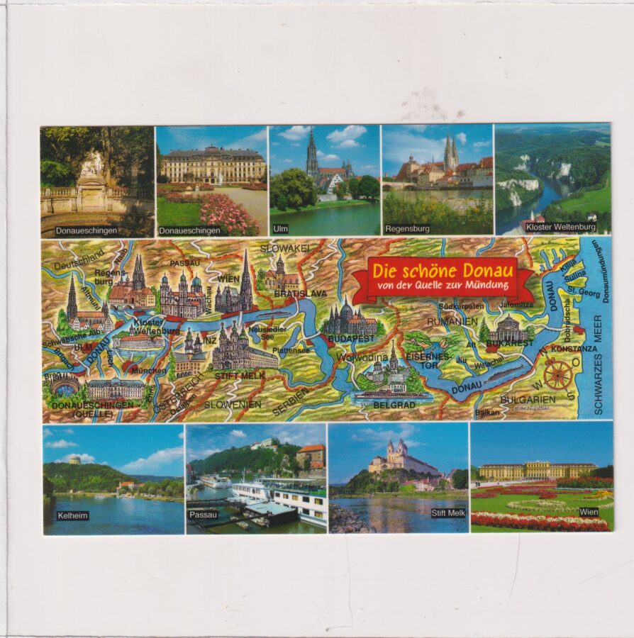 DUNAJ NAD PIĘKNYM DUNAJEM MAPKA POCZTÓWKA A2871