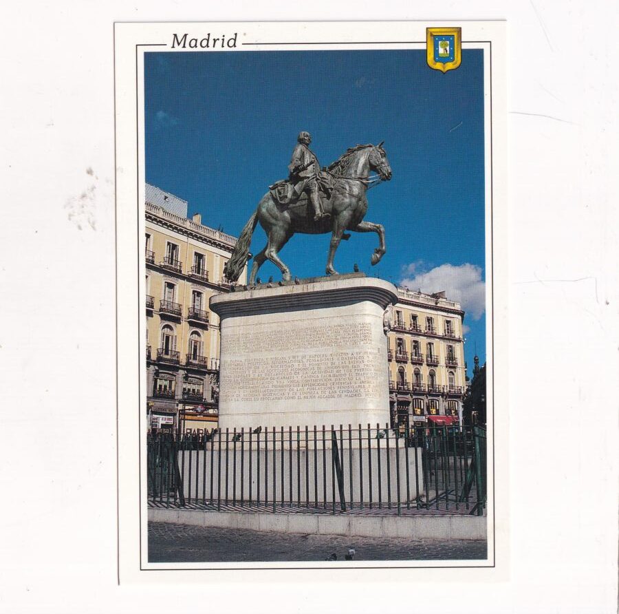 HISZPANIA MADRYT POMNIK CARLOS III KONIE POCZTÓWKA A3366