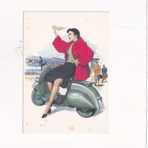 PIN UP GIRL KOBIETA SKUTER POCZTÓWKA A2072