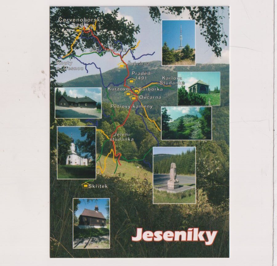 CZECHY JESENIK MAPKA POCZTÓWKA A1815