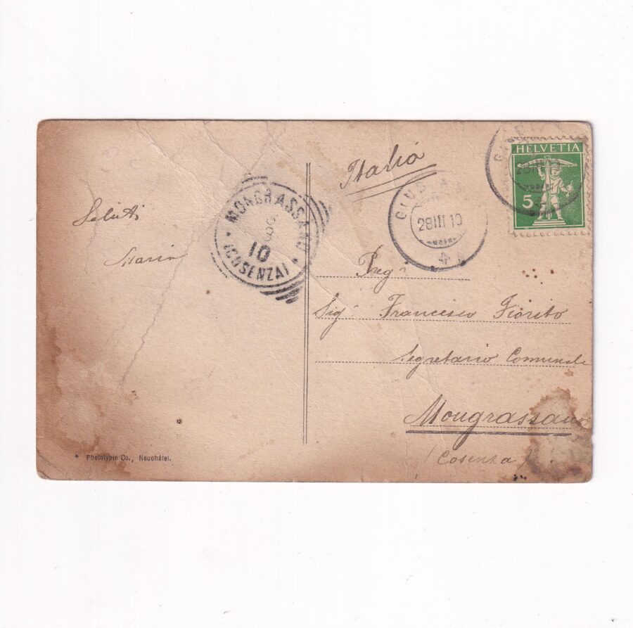 SZWAJCARIA BELLINZONA CASTELLO DI SVICTO POCIĄG WIDOKÓWKA A4935 - obrazek 2