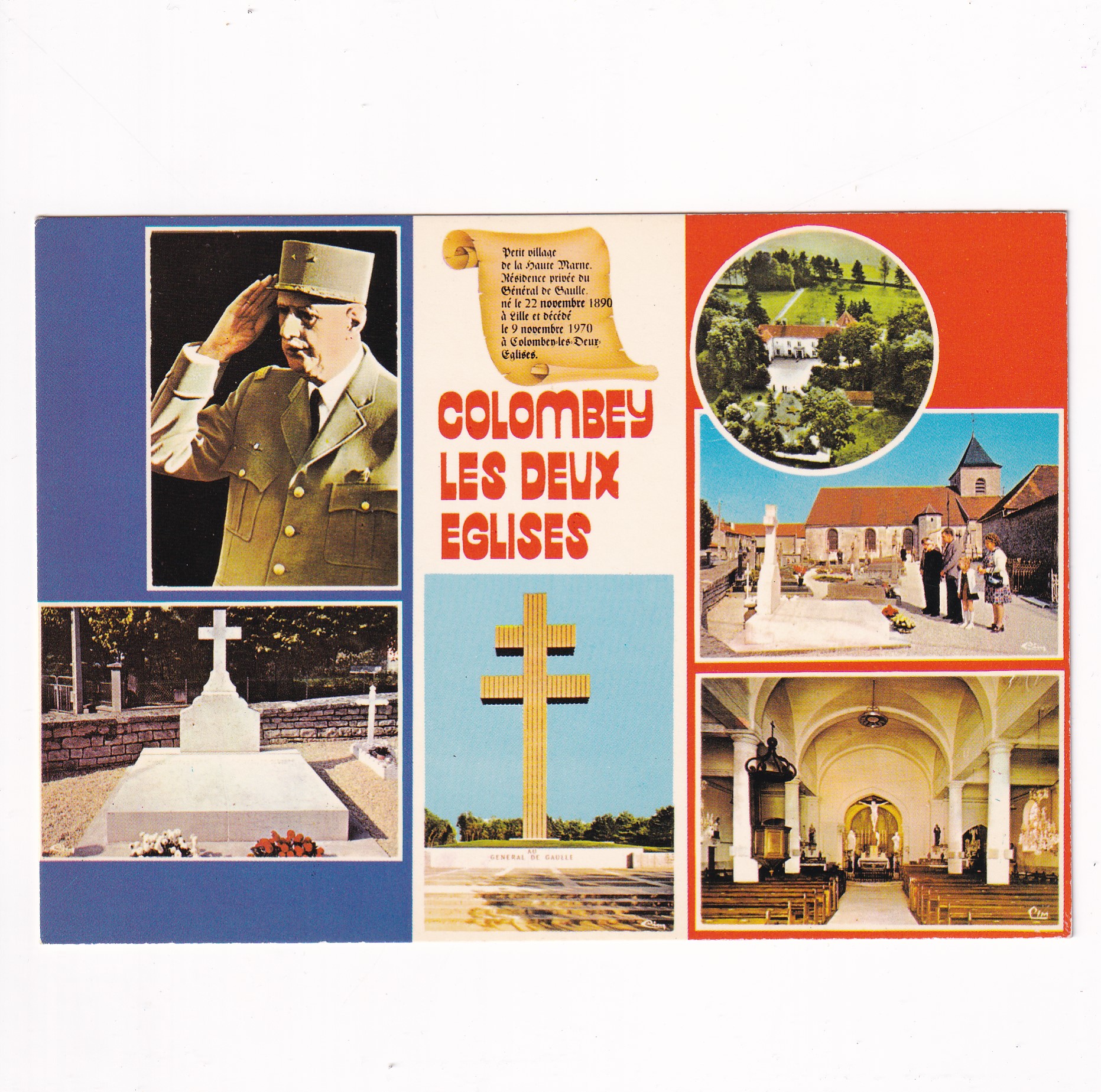 FRANCJA DE GAULLE COLOMBEY LES DEUX EGLISES POCZTÓWKA A6468