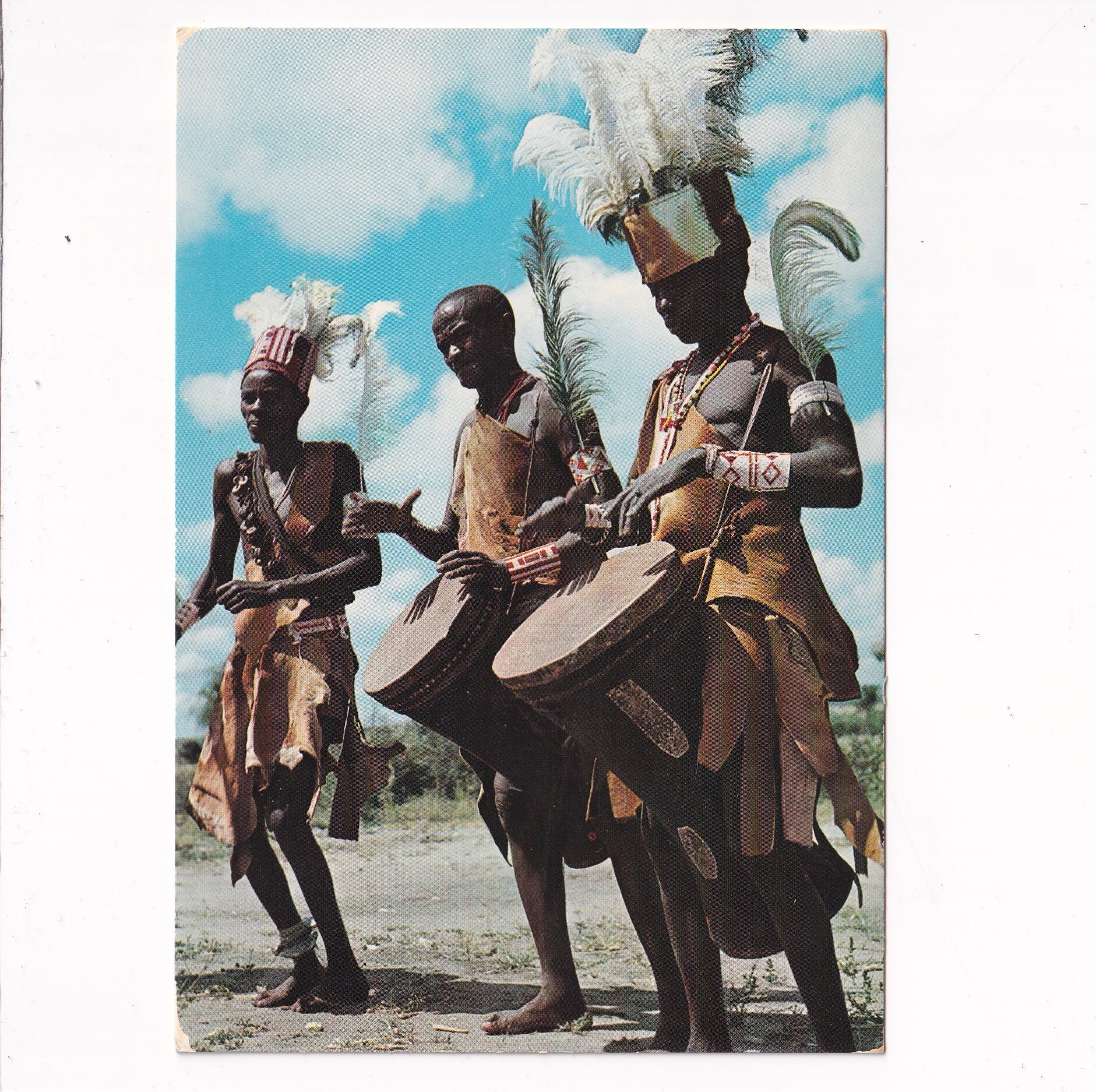 KENIA FOLKLOR AKAMBA DRUMMERS POCZTÓWKA A6793